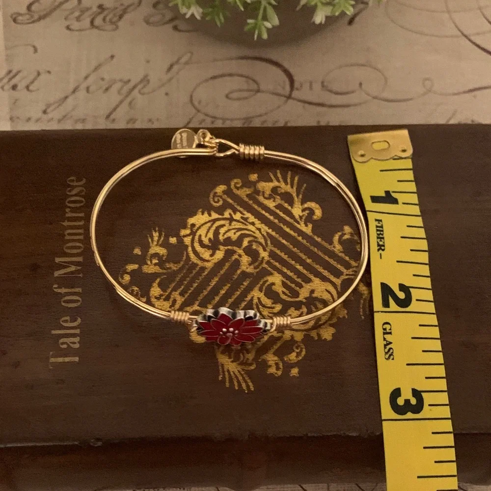 Luca + Danni Gold Bracelet with Poinsettia Flower
